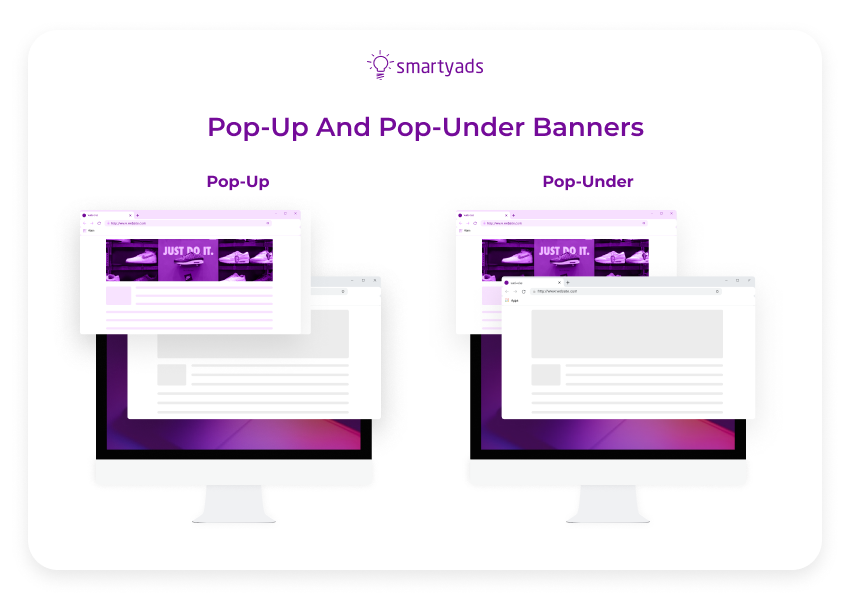 pop-up and pop-under banners