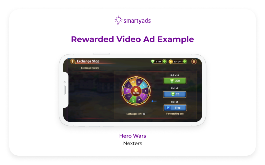 rewarded video ad example 2