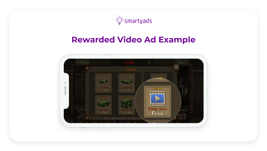 rewarded video ad example