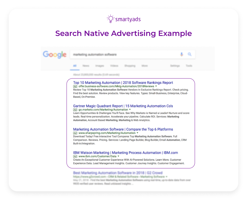 search native ad example